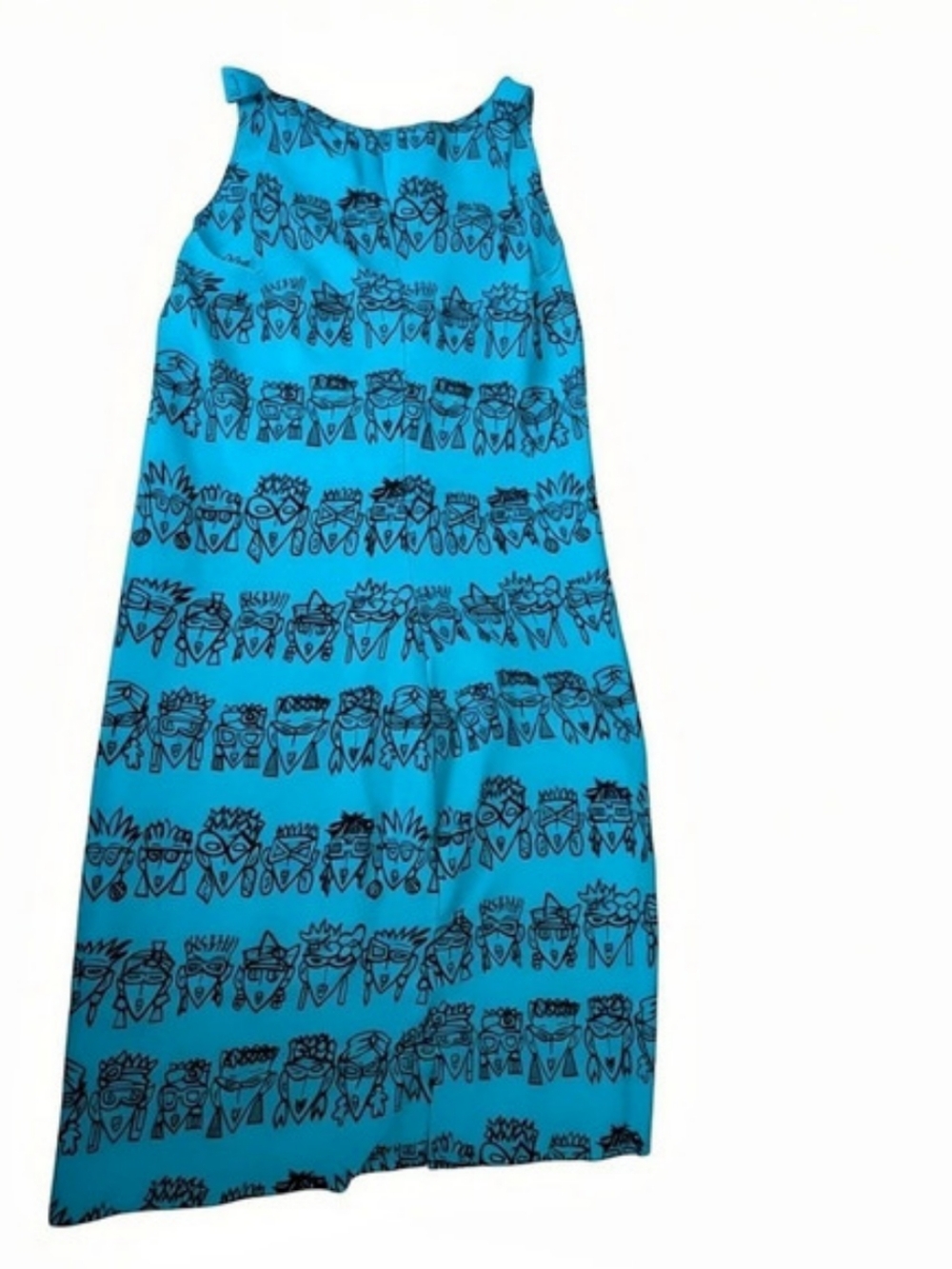 Esprit Resnicoff Blue Geometric Print Midi Dress RARE